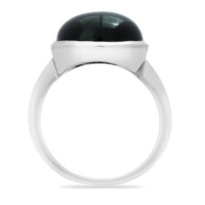 BUY 925 SILVER REAL BLACK ONYX GEMSTONE SINGLE STONE  RING